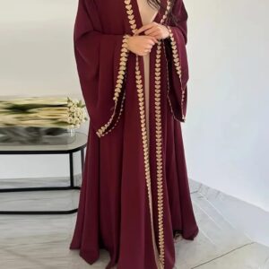 Dil-E-Noor Premium Abaya: Kayawork Heart Zarri Embroidery