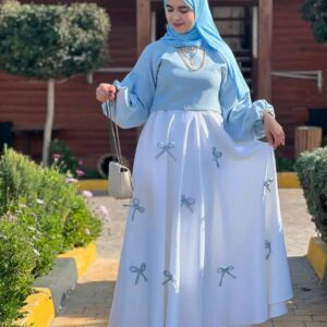 Premium China Georgette 2-Piece Skirt Set – Bow Detailing & Front Button Style