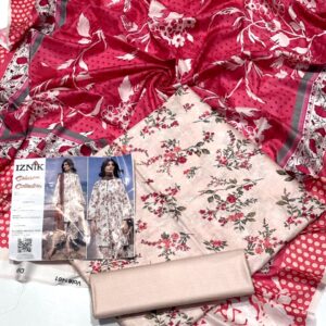 Iznik Premium Digital Printed Lawn 3-Piece Series 2K26 – 100% Soft Lawn with Cambric Trouser