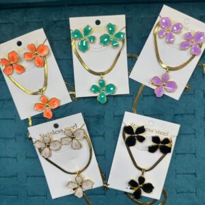 Premium Stainless Steel Tarnish-Free Locket Set – High-Quality Colourful Jewelry Collection