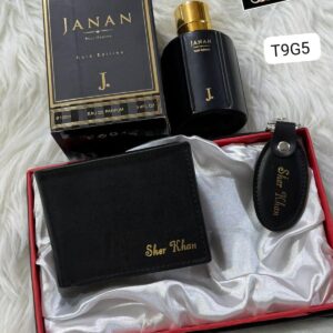 Premium 3-Piece Customized Gift Deal for Boys – Personalized Wallet, Keychain & Perfume Set