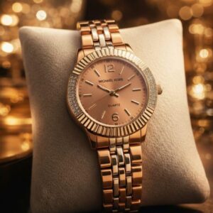 MK Luxury Diamond Cut Glass Watch – Stainless Steel Chain Collections