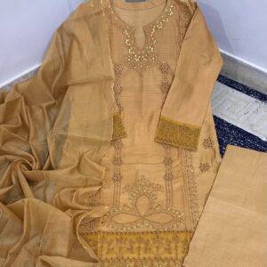 Heavy Thread Embroidered 3-Piece PC Cotton Suit – Chicken Kari Daman & Monar Dupatta