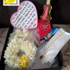 Girls' Premium 5-Piece Festive Gift Deal – 36 Pairs Studs Set, Perfume & Traditional Accessories