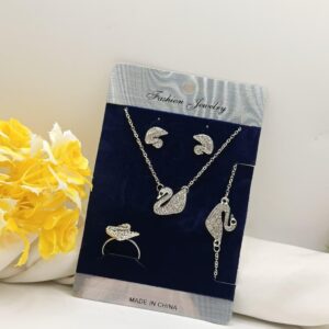 Elegant China Swan Jewellery Combo – Fine Quality Adjustable Ring & Pendant Set