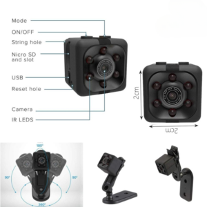 SQ6 Mini Spy Camera - HD Portable Security Camera With Night Vision & Two Stand Holders | Achievers Eshop