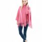 Winter Fleece Poncho With High Neck & Tassel Design - Stylish Warm Winter Wear For Girls & Princess | Achievers Eshop