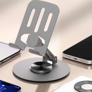 Adjustable Desktop Mobile Phone Holder - Premium ABS Metal Biaxial Bracket Stand 360 Degree Rotating | Achievers Eshop