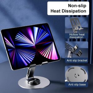 Adjustable Desktop Mobile Phone Holder - Premium ABS Metal Biaxial Bracket Stand 360 Degree Rotating | Achievers Eshop