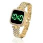 Diamond Touch Screen LED Watch - Gold Elegant Silver Stone Square Dial | Achievers Eshop