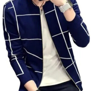 Men's Winter Zipper Jacket - Stylish Navy Blue Full Zip Casual Outerwear & Winter Wear | Achievers Eshop